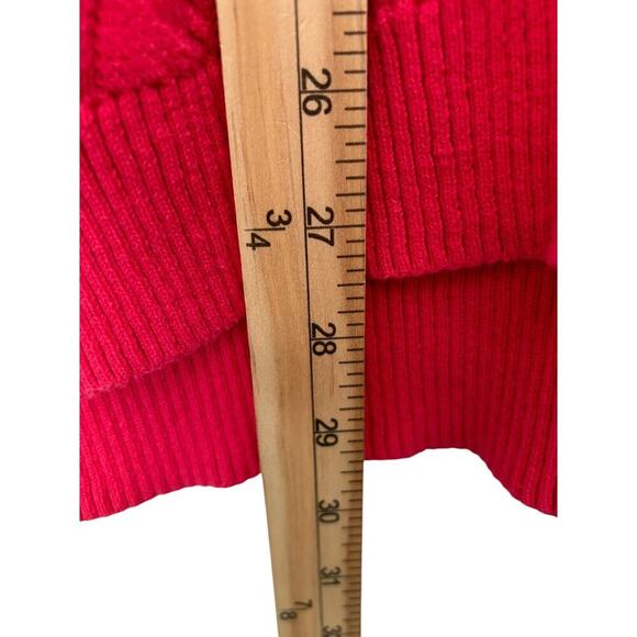 Talbots Sweater Womens Sz 1X Pink Cotton Long Sleeve Cable Knit V-Neck Pullover - Picture 9 of 10